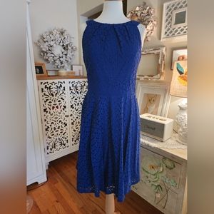 Maggy London Eyelet Cocktail/Summer Fit & Flare Dress Size 10 NWT